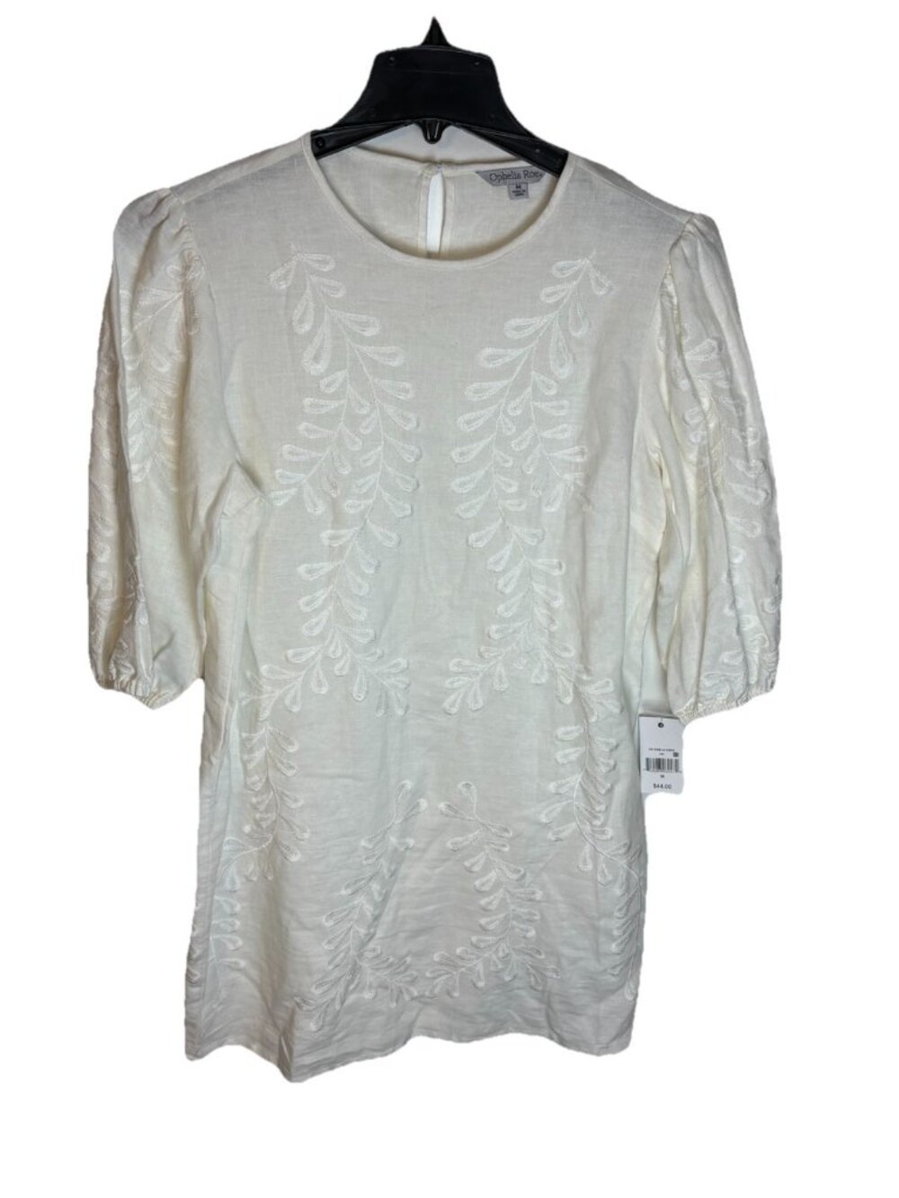 Ophelia Roe Embroidered Linen Blend Dress Size Medium NWT